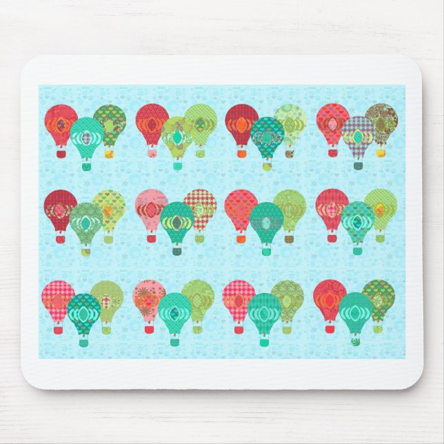 Fun Retro Balloons Vintage Pastel Art  Mouse Pad (Front)