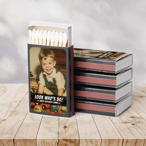 Fun Retro Birthday Party Favors Photo Matchboxes