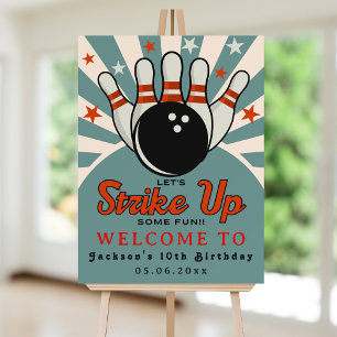 Fun Retro Bowling Birthday Party for Kids Foam Board