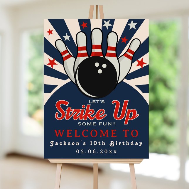 Fun Retro Bowling Birthday Party for Kids Foam Board (Creator Uploaded)