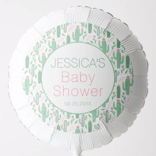 Fun Retro Cactus Succulent Floral Baby Shower Balloon
