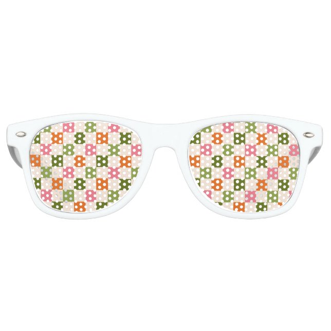 Fun Retro Checkerboard | Kids Birthday Favor Retro Sunglasses (Front)