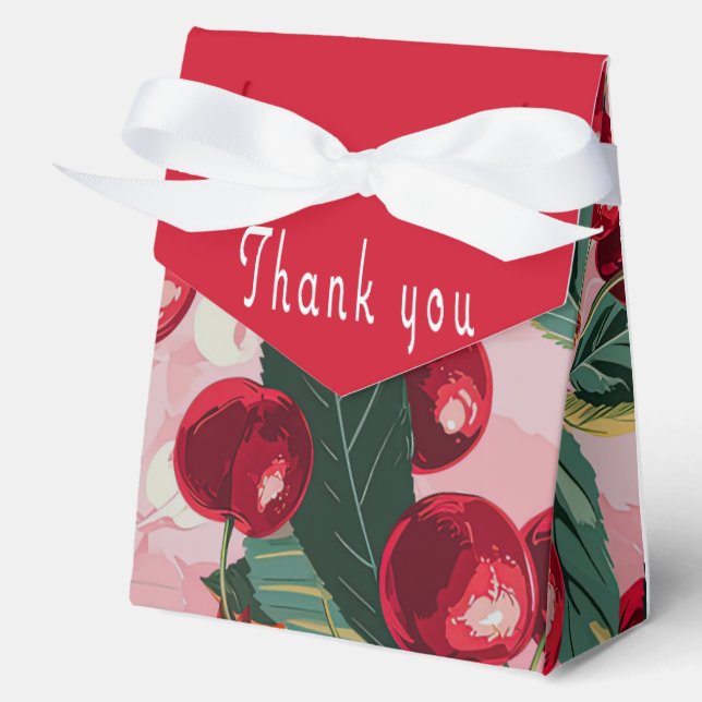 Fun Retro 'Cherry Pop' Pink  Favor Boxes (Front)