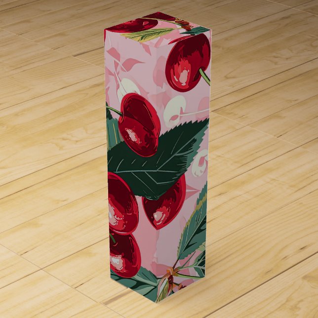 Fun Retro 'Cherry Pop' Pink  Wine Box (Front)