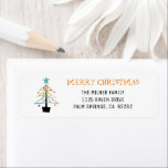 Fun Retro Christmas Tree Mid Century Modern Label<br><div class="desc">Give your friends and family a Christmas card with this fun quirky mid century styled return address label attached. With it's funky retro Christmas tree in turquoise,  orange,  tan,  gold,  and black it's sure to be loved by all who receive it.</div>