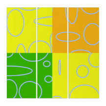 Fun Retro Circles Loops Yellow Green Orange