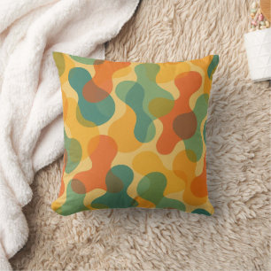 Fun Retro Classic Amorphous Shapes Art Pattern Throw Pillow