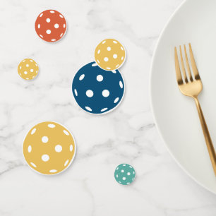 Fun Retro Colors Pickleball Birthday Party Confetti