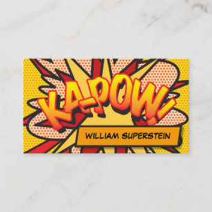 Fun Retro Comic Book Colorful Business Card