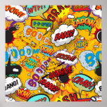 Fun Retro Comic Book Pop Art Explosions Poster<br><div class="desc">A cool,  trendy and fun design that puts the wham,  zap,  pow into your home,  your life and your day. A great gift for you,  your friends or your family. Designed by ComicBookPop© at www.zazzle.com/comicbookpop*</div>