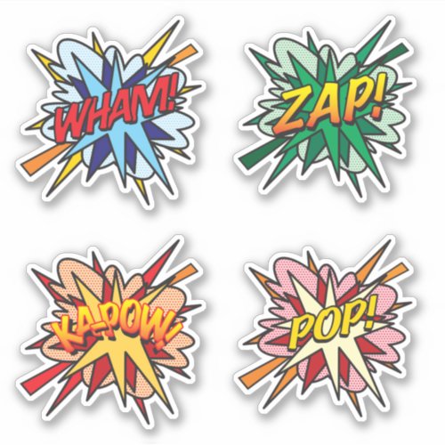 Fun Retro Comic Book Pop Art Flash Sticker