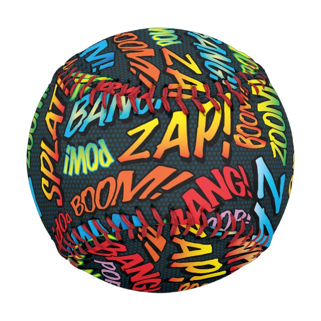 Fun Retro Comic Book Pop Art Sounds Baseball (Front)