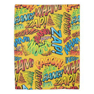 Fun Retro Comic Book Pop Art Sounds Duvet Cover