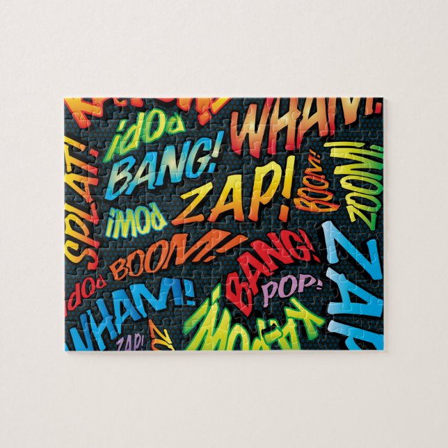 Fun Retro Comic Book Pop Art Sounds Jigsaw Puzzle (Horizontal)