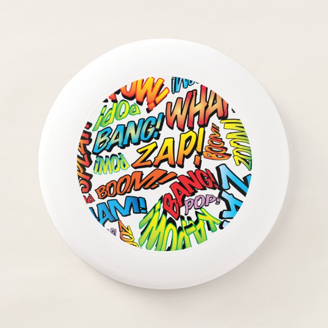 Fun Retro Comic Book Pop Art Sounds Wham-O Frisbee (Front)