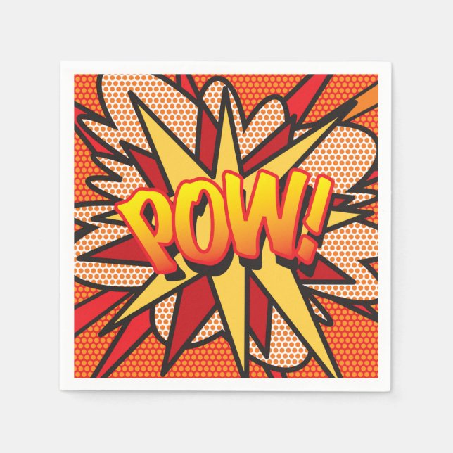 Fun Retro Comic Book POW Napkins (Front)
