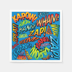 Fun Retro Comic Book Sounds Napkins