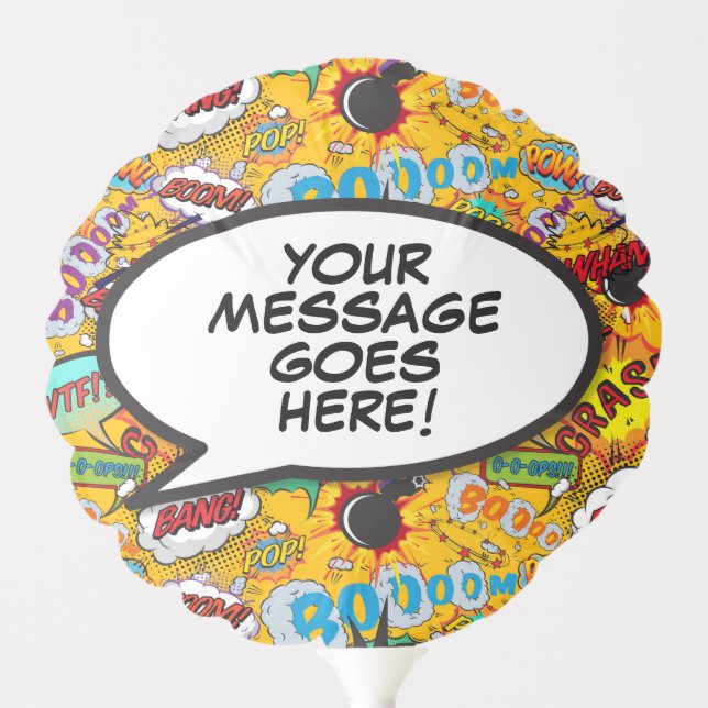 Fun Retro Comic Book Speech Bubble Balloon (Front)