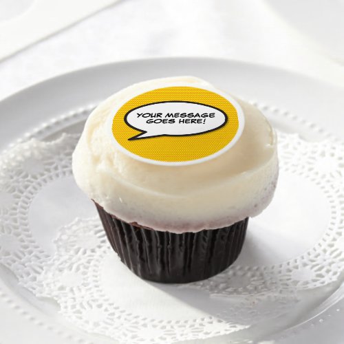 Fun Retro Comic Book Speech Bubble Edible Frosting Rounds