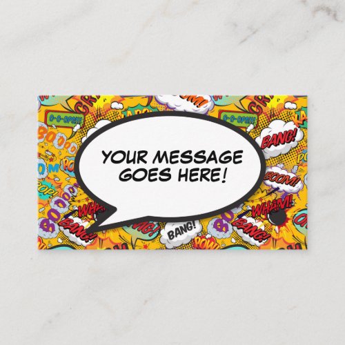 Fun Retro Comic Book Speech Bubble Message Business Card