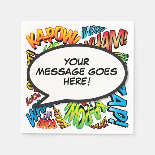 Fun Retro Comic Book  Speech Bubble Napkins