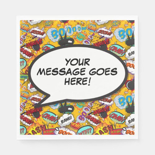 Fun Retro Comic Book Speech Bubble Napkins