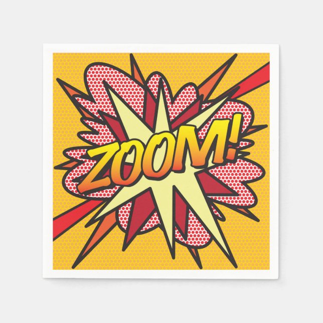 Fun Retro Comic Book ZOOM Paper Napkins (Front)