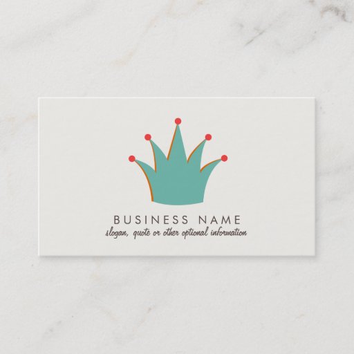 Customizable Fun Retro Crown Business Cards
