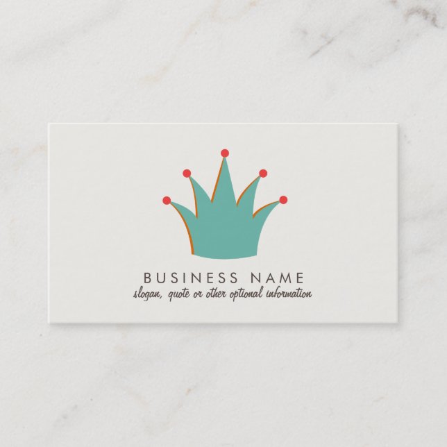 Fun Retro Crown Business Cards (Front)