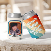 Fun Retro Custom 40th Birthday Vintage Photo Can Cooler