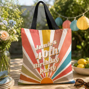 Fun Retro Custom 40th Birthday Vintage Photo Tote Bag