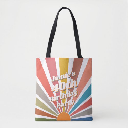 Fun Retro Custom 40th Birthday Vintage Photo Tote Bag