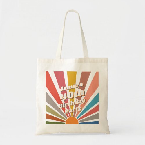 Fun Retro Custom 40th Birthday Vintage Photo Tote Bag