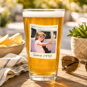 Fun Retro Custom Birthday Vintage Photo Glass