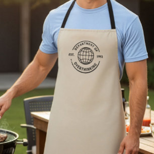 Fun Retro Department of Overthinking Office Humor Apron