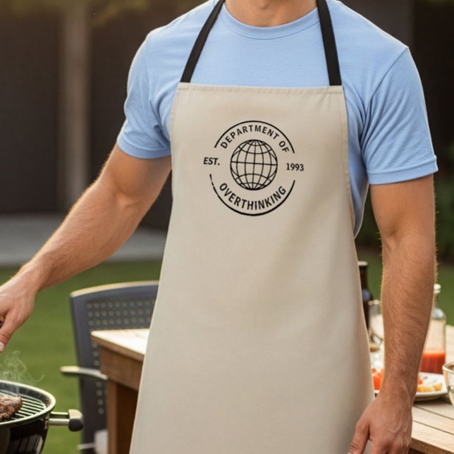 Fun Retro Department of Overthinking Office Humor Apron (Creator Uploaded)