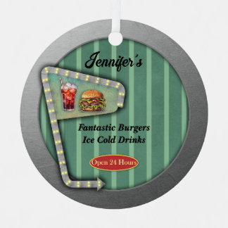 Fun Retro Diner Sign Metal Ornament