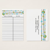 Fun Retro Dot Book Insert Card. (Front & Back)