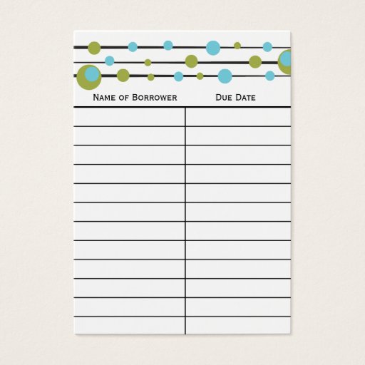 Customizable Fun Retro Dot Book Insert Card. Business Cards
