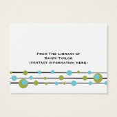 Fun Retro Dot Book Insert Card. (Back)