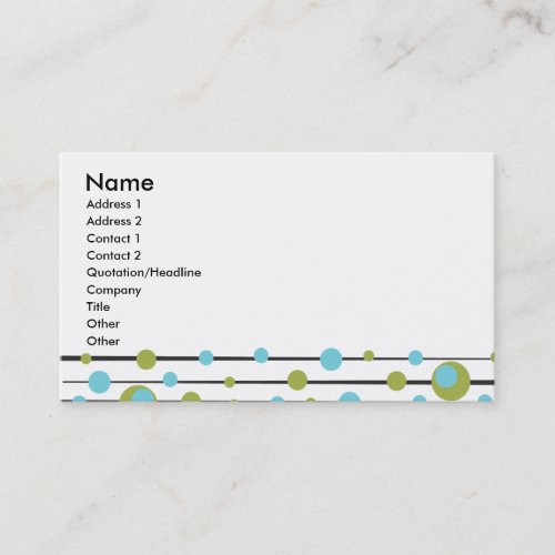 Fun Retro Dots and Lines Business Card