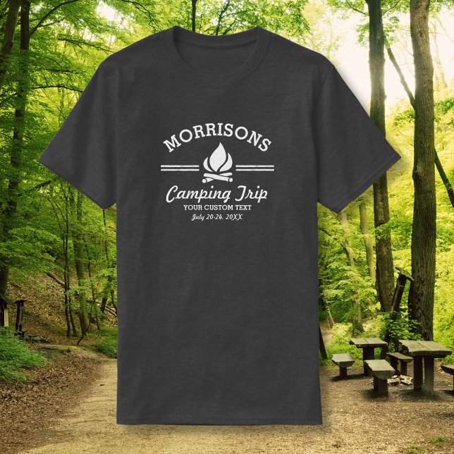 Fun Retro Family Reunion Camping Trip Campfire T-Shirt (Creator Uploaded)