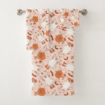Fun Retro Ghost &amp; Jack-O-Lantern Pattern Bath Towel Set