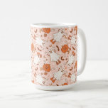 Fun Retro Ghost &amp; Jack-O-Lantern Pattern Coffee Mug