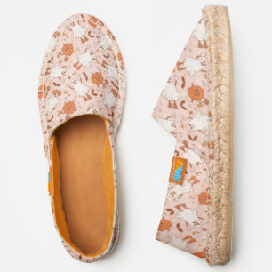 Fun Retro Ghost & Jack-O-Lantern Pattern Espadrilles