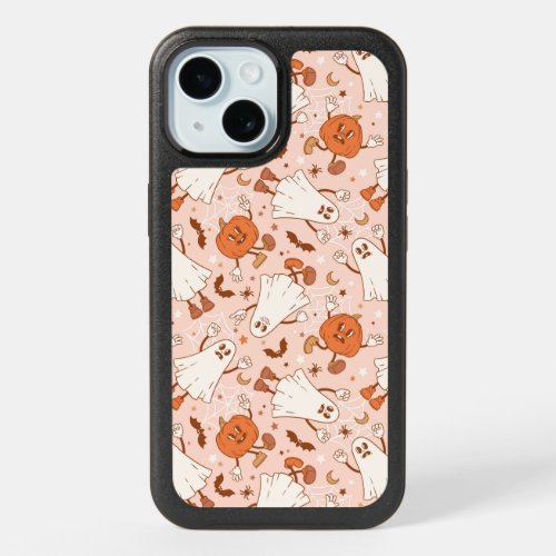 Fun Retro Ghost  Jack_O_Lantern Pattern iPhone 15 Case