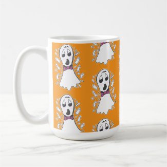Fun Retro Ghost Pattern Halloween Vintage Cartoon