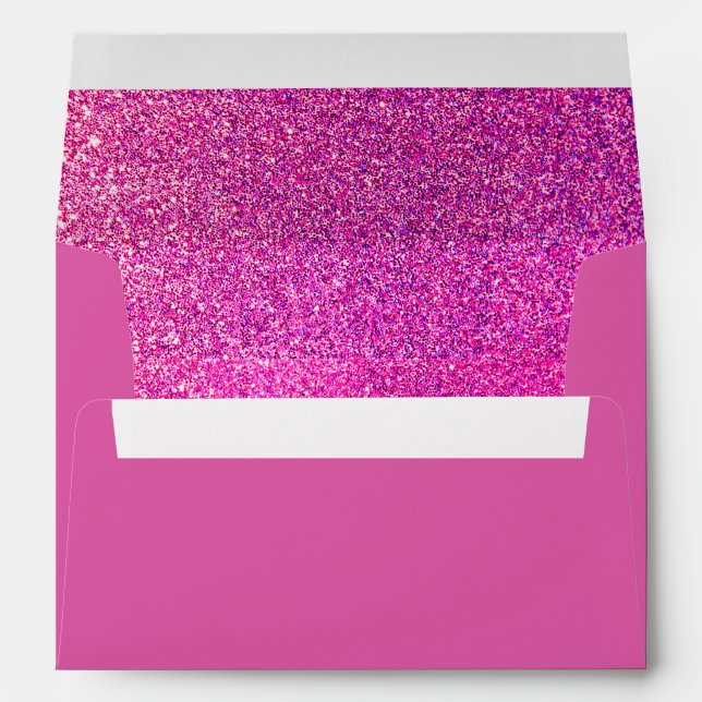Fun Retro Glittery Hot Pink w/ Gems Envelope (Back (Bottom))
