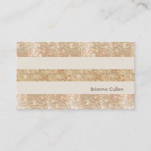 Fun Retro Gold FAUX Sequin Stripes Modern Business Card