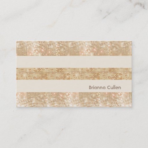 Customizable Retro Gold FAUX Sequin Stripes Business Card Templates